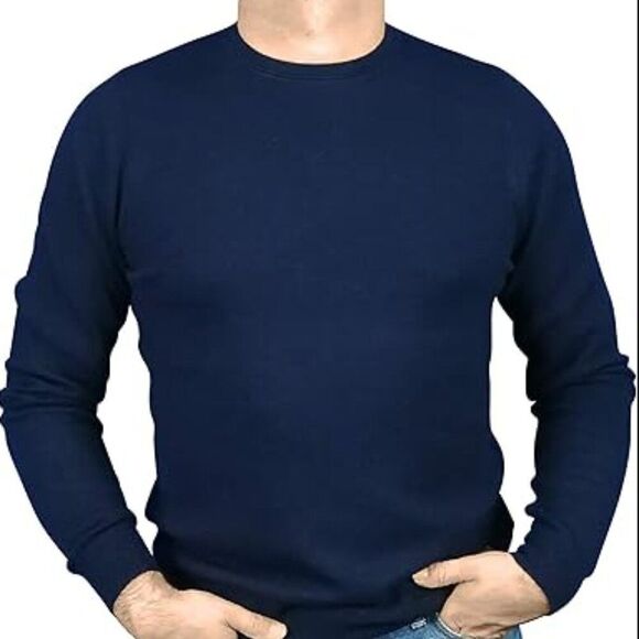 Daniel Hechter Paris Men's Size XL Cotton/Cashmere Blend Crewneck Blue Sweater - Picture 1 of 6